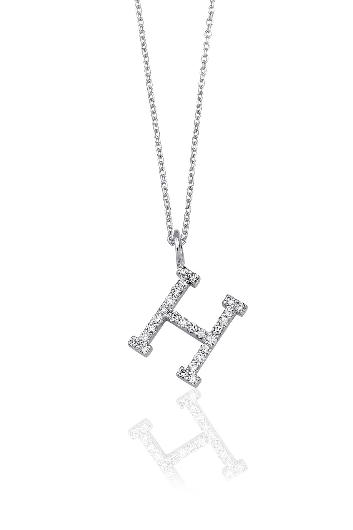 0.19 Carat H Initial Necklace