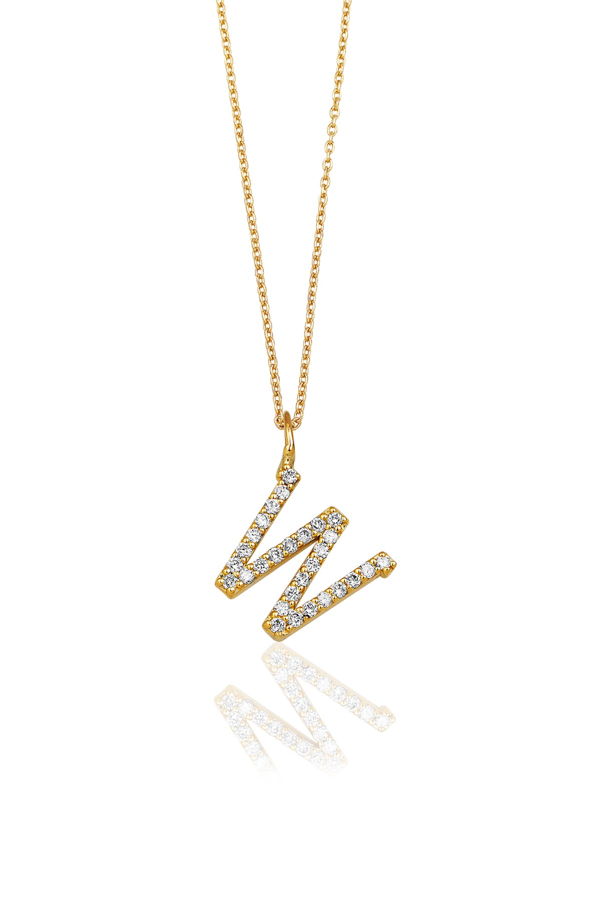 0.20 Carat W Initial Necklace
