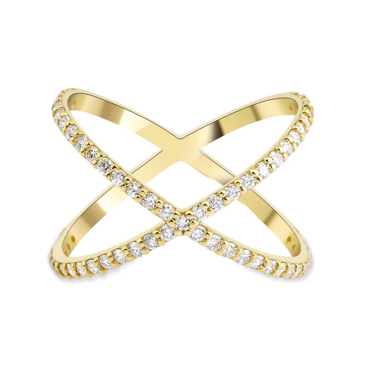 0.51 Carat Criss Cross X Diamond Ring