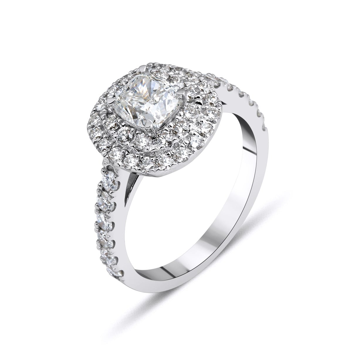 2.11 Carat Cushion Cut Solitaire Ring