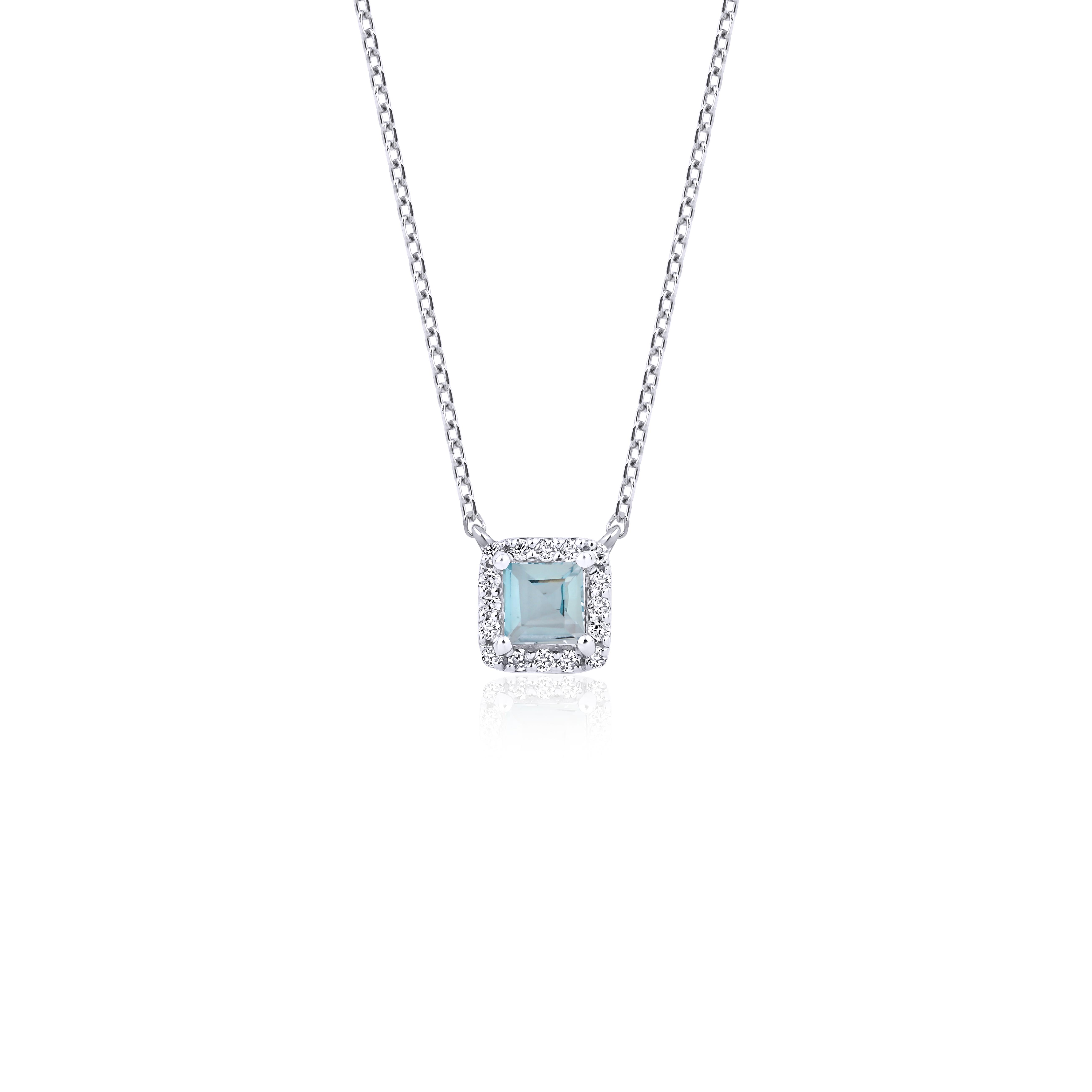 Blue Topaz Halo Küpe
