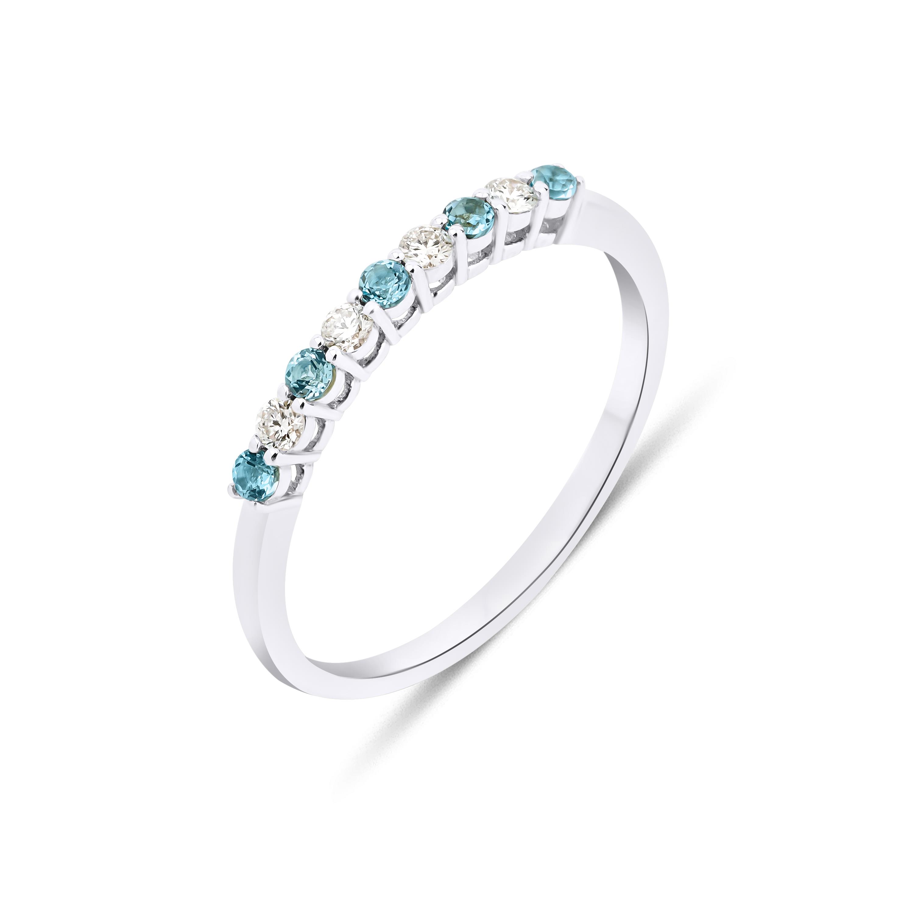 Blue Topaz Kontrast Yüzük