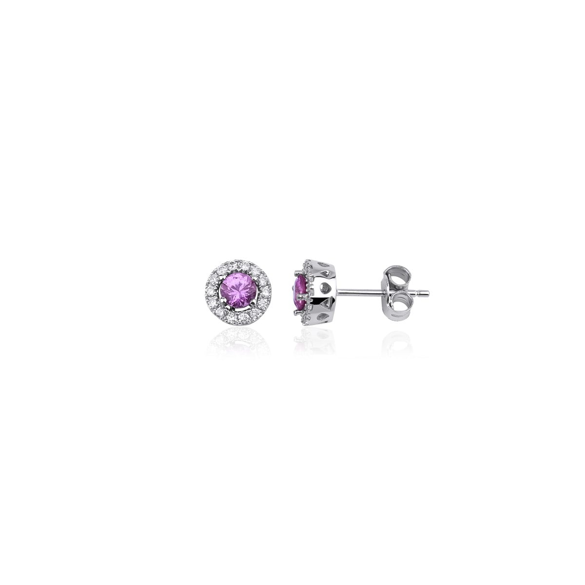 Özel Tasarım Pink Safir Küpe