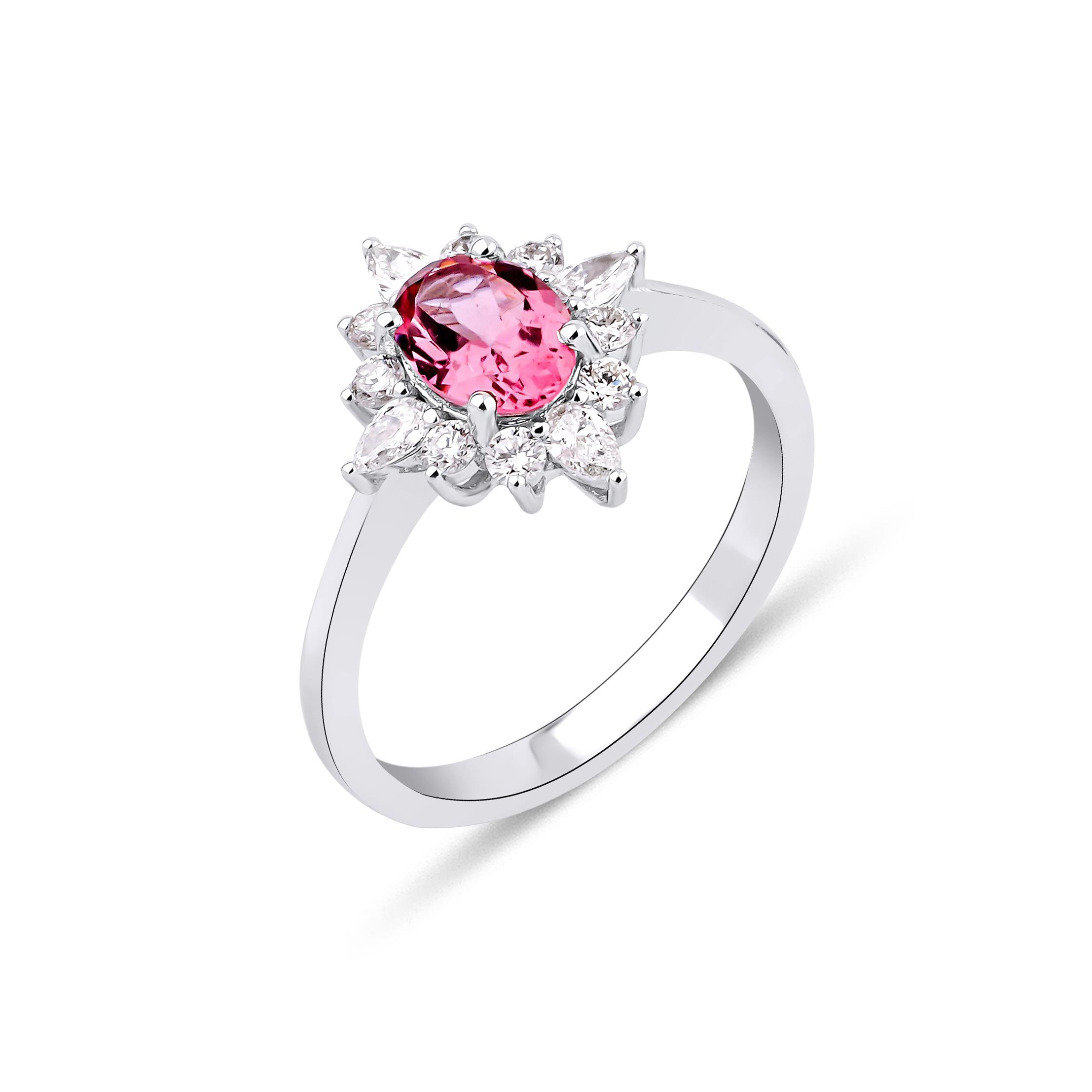 Pink Tourmaline Lüks Yüzük