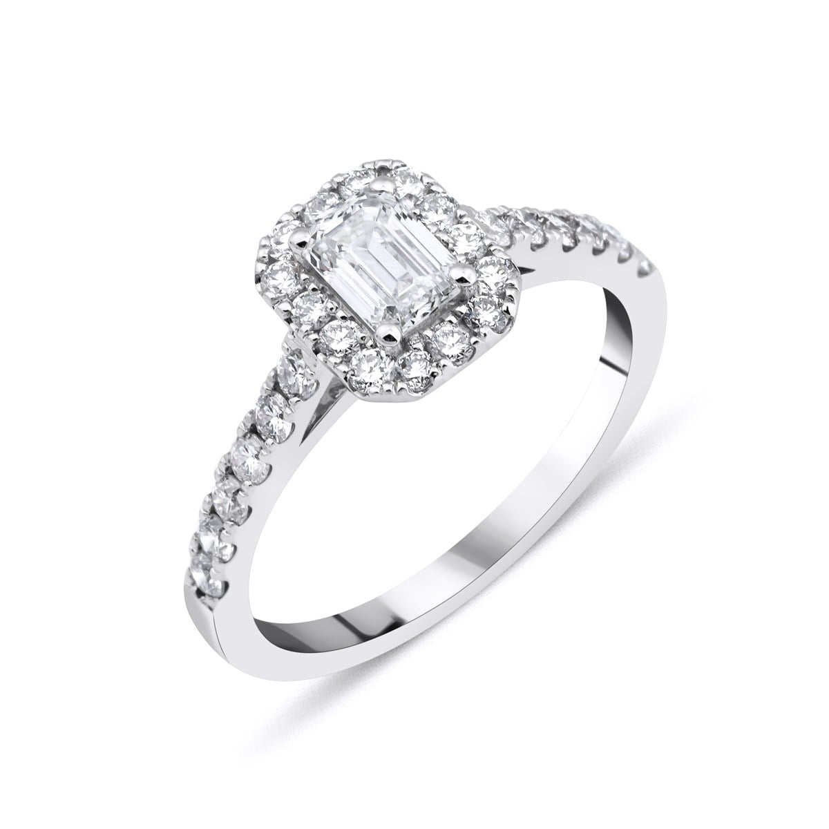 Total 1 Carat Solitaire Emerald Ring