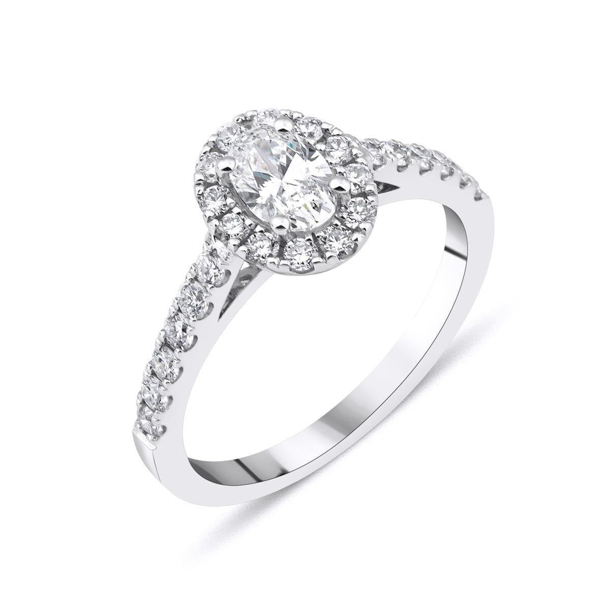 Total 1 Carat Oval Cut Solitaire Ring