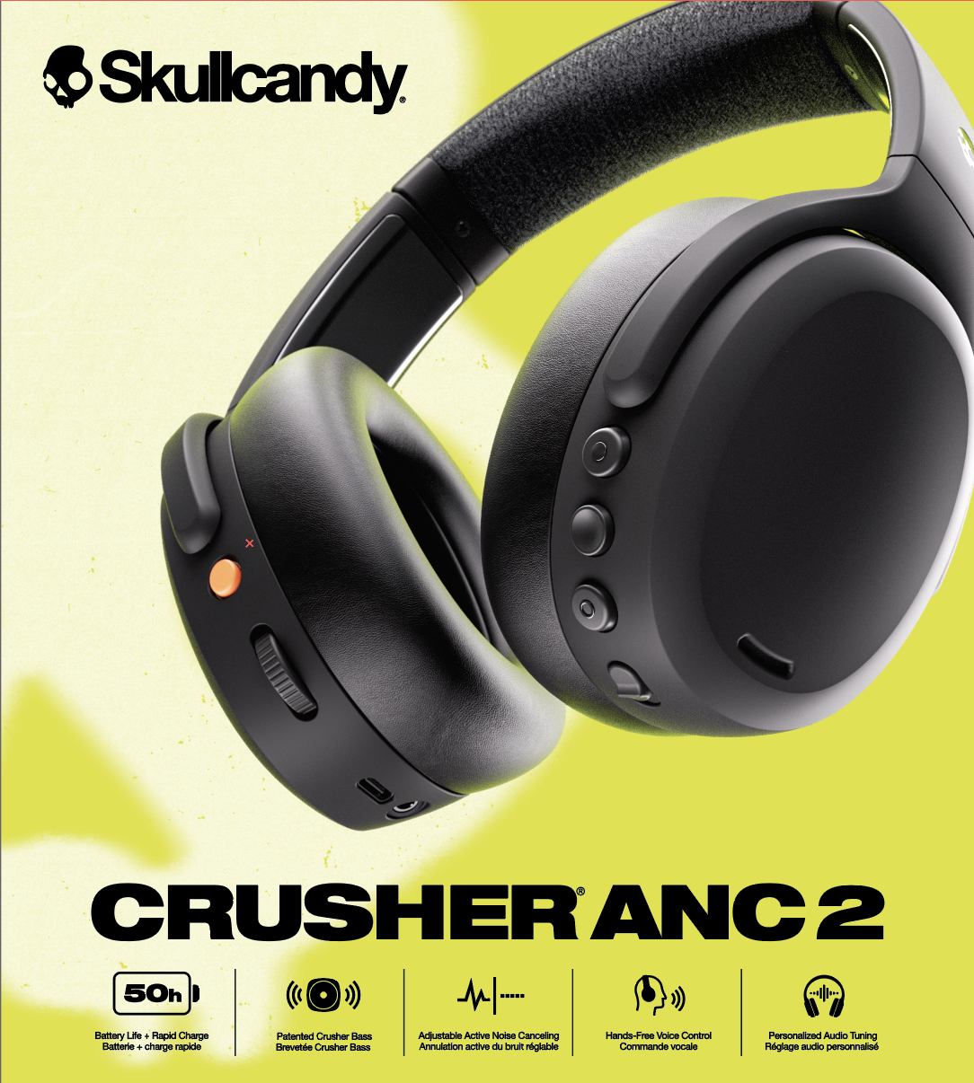 Skullcandy Crusher Anc 2 Kablosuz Kulak Üstü Kulaklık Siyah