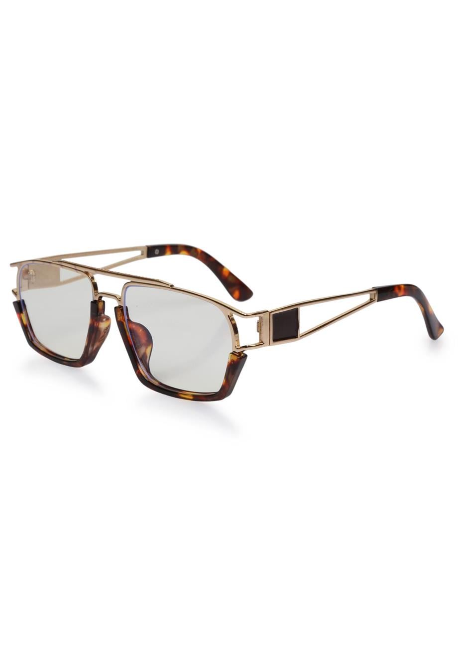 Angel Eyes Şeffaf Camlı Leopar-Gold Çerçeveli Unisex Mavi Işık Koruyucu Gözlüğü AE0918C4BBX