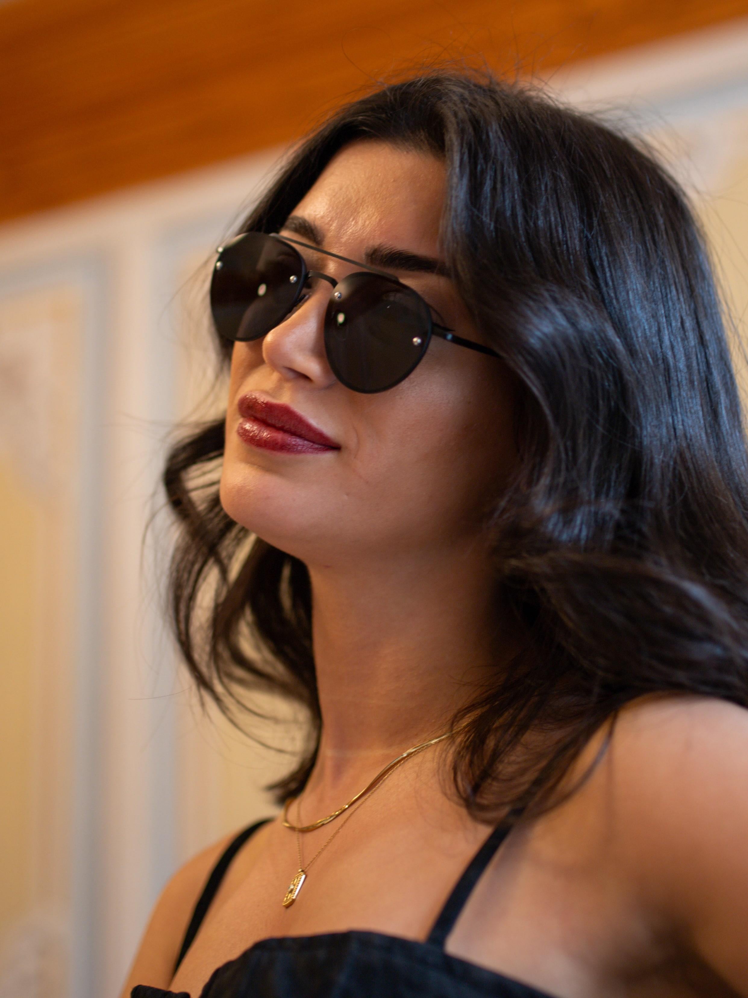 Damla Tasarım Siyah Çerçeve Siyah Cam Unisex Güneş Gözlüğü