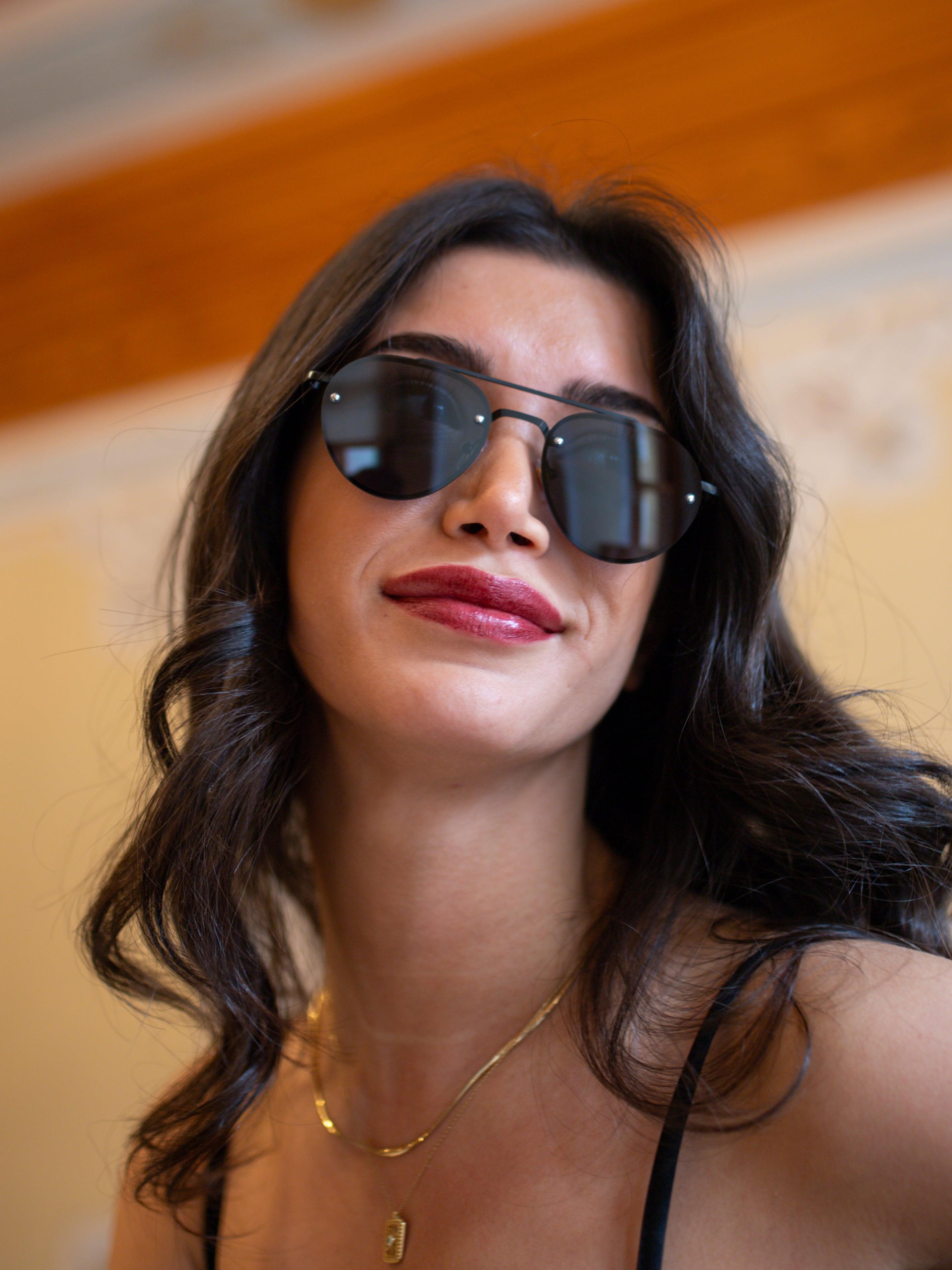 Damla Tasarım Siyah Çerçeve Siyah Cam Unisex Güneş Gözlüğü