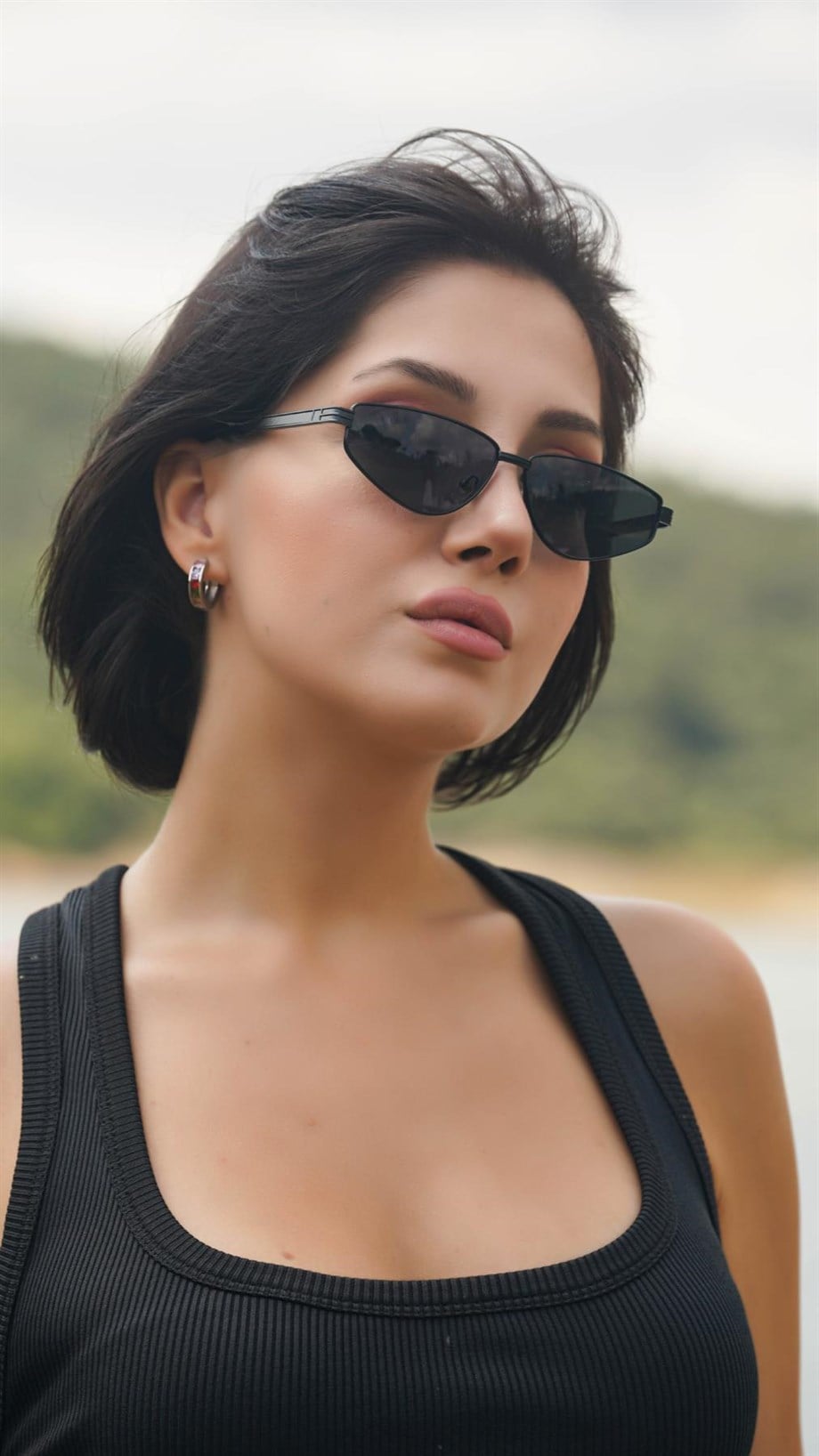 Angel Eyes Cat Eye Siyah Kadın Güneş Gözlüğü YW-8041M