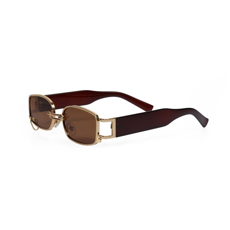 Angel Eyes Dikdörtgen Kahverengi Halkalı Unisex Güneş Gözlüğü YW8032B-B