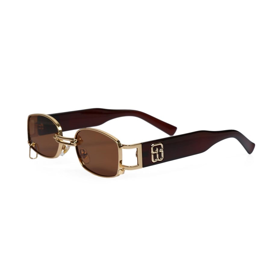 Angel Eyes Dikdörtgen Kahverengi Halkalı Unisex Güneş Gözlüğü YW8032LH-B