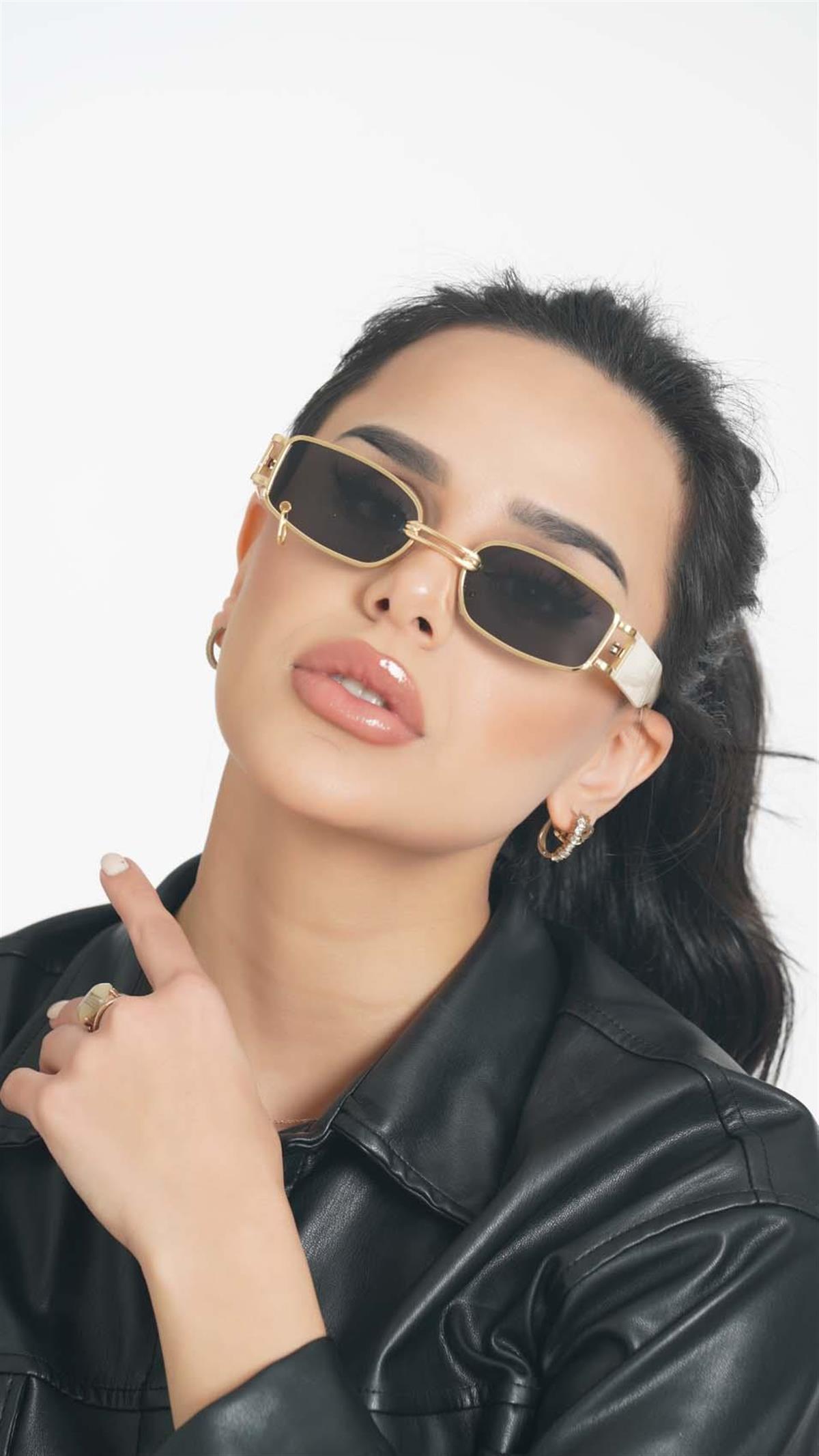 Angel Eyes Dikdörtgen Krem Unisex Güneş Gözlüğü YW8032B-C