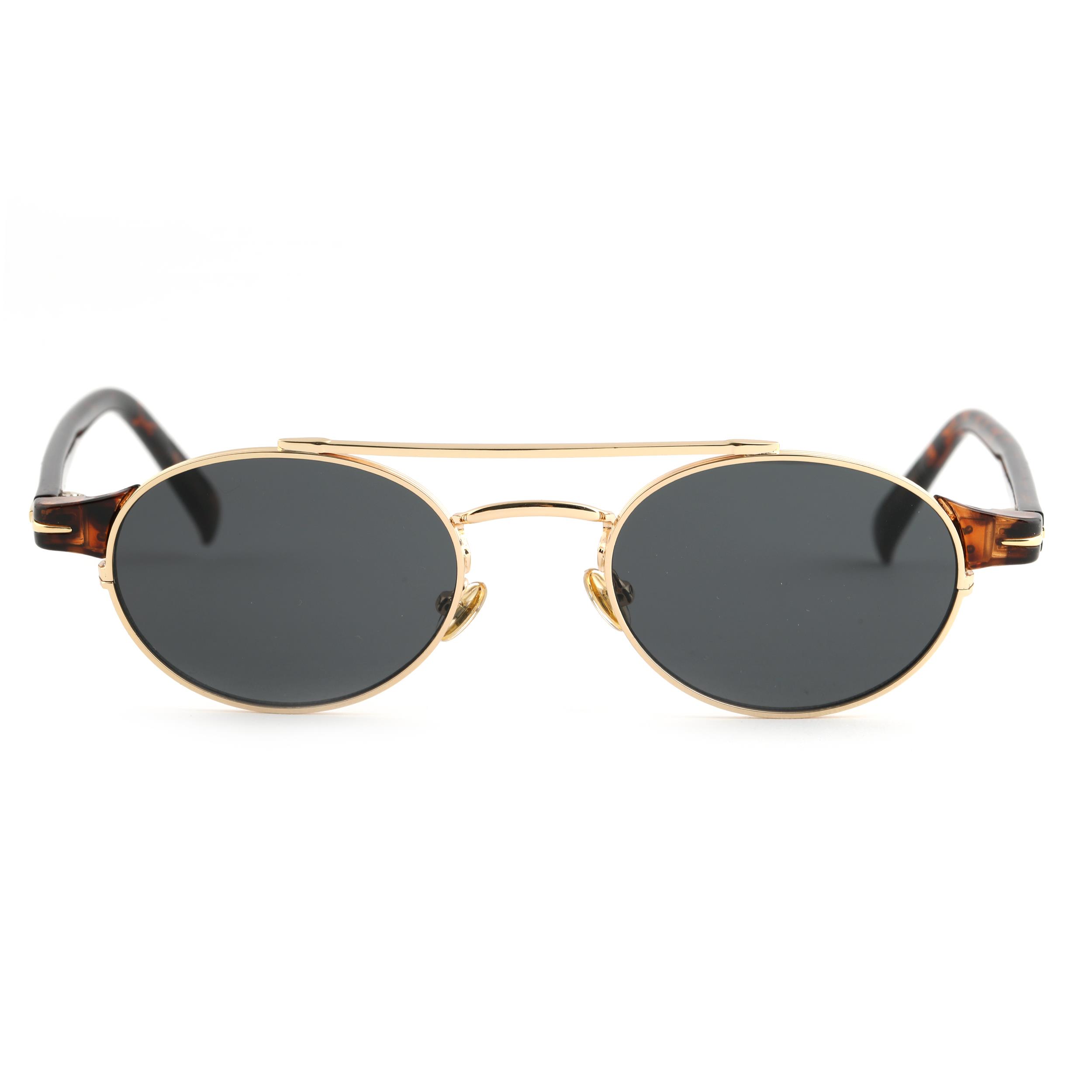 Angel Eyes Leopar Çerçeve Oval Tasarım Gold Çerçeve Siyah Cam Unisex Güneş Gözlüğü Db1042/s
