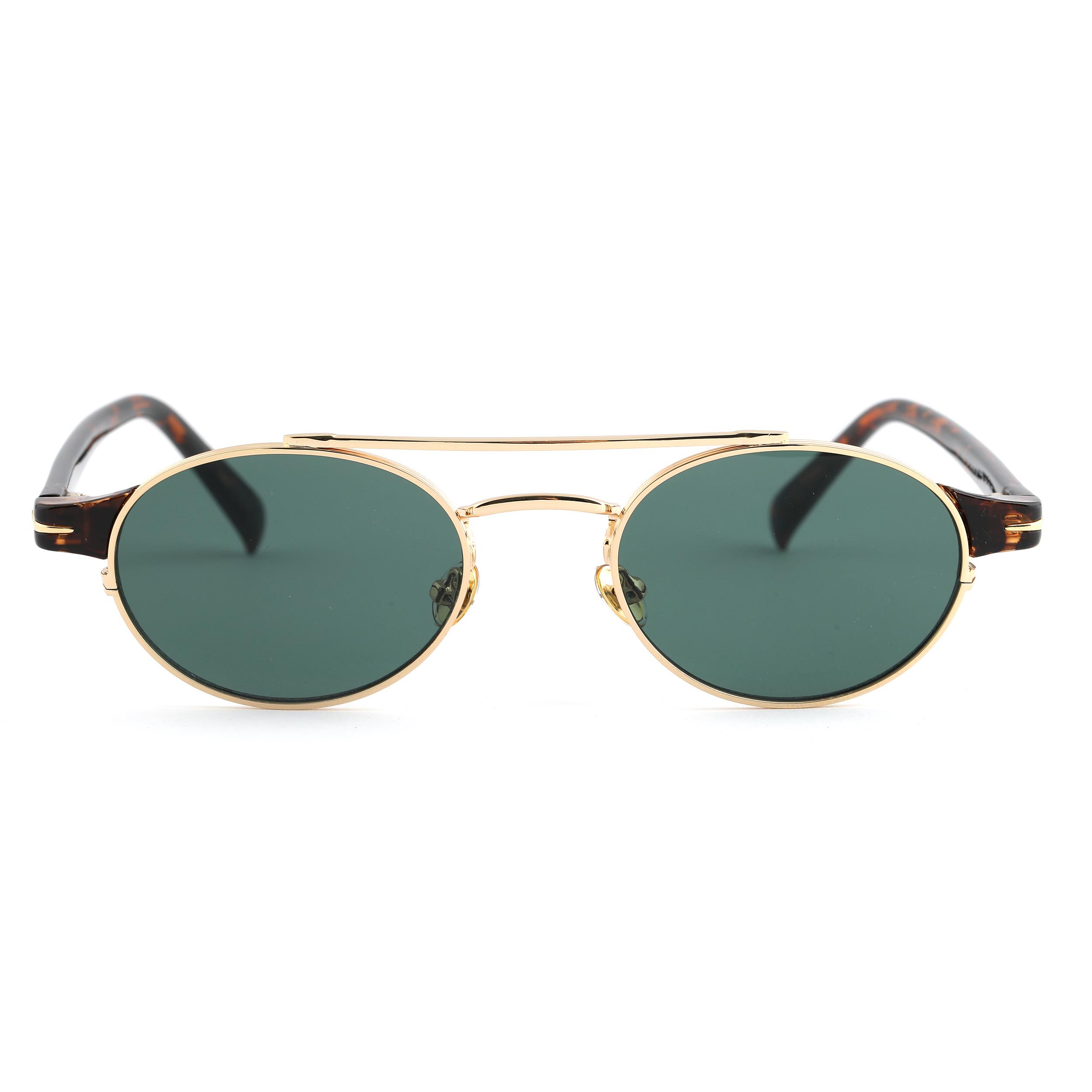Angel Eyes Leopar Desen Oval Tasarım Gold Siyah Çerçeve Yeşil Cam Kadın&Erkek Güneş Gözlüğü Db1042/s