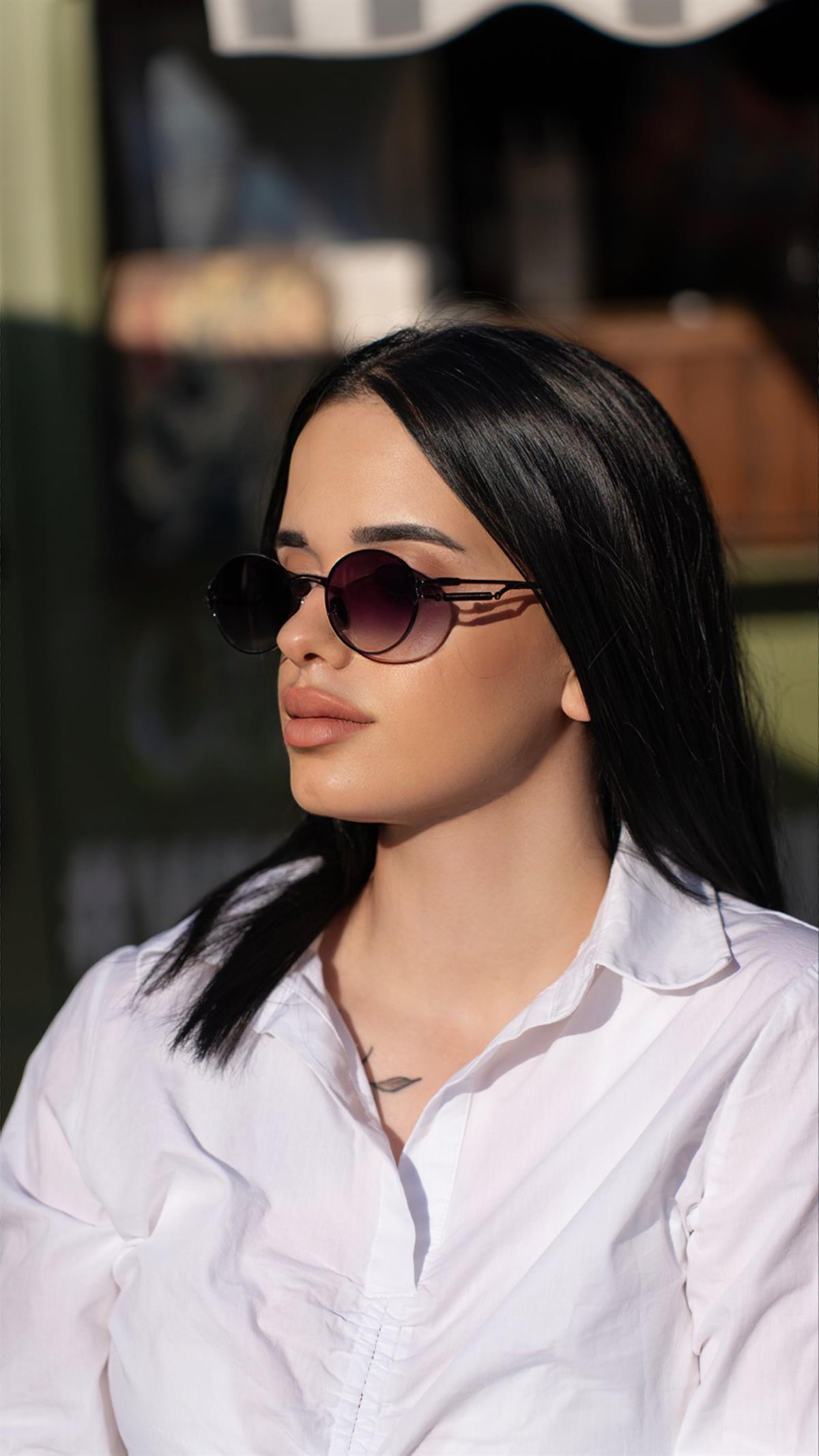 Angel Eyes Oval Vintage Siyah Unisex Güneş Gözlüğü AE2042C1B4796