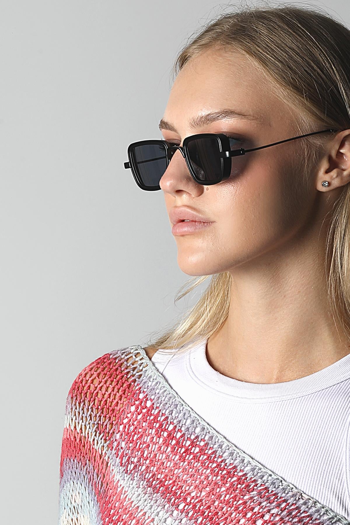 Angel Eyes Siyah Dikdörtgen Unisex Güneş Gözlüğü YW-2023A