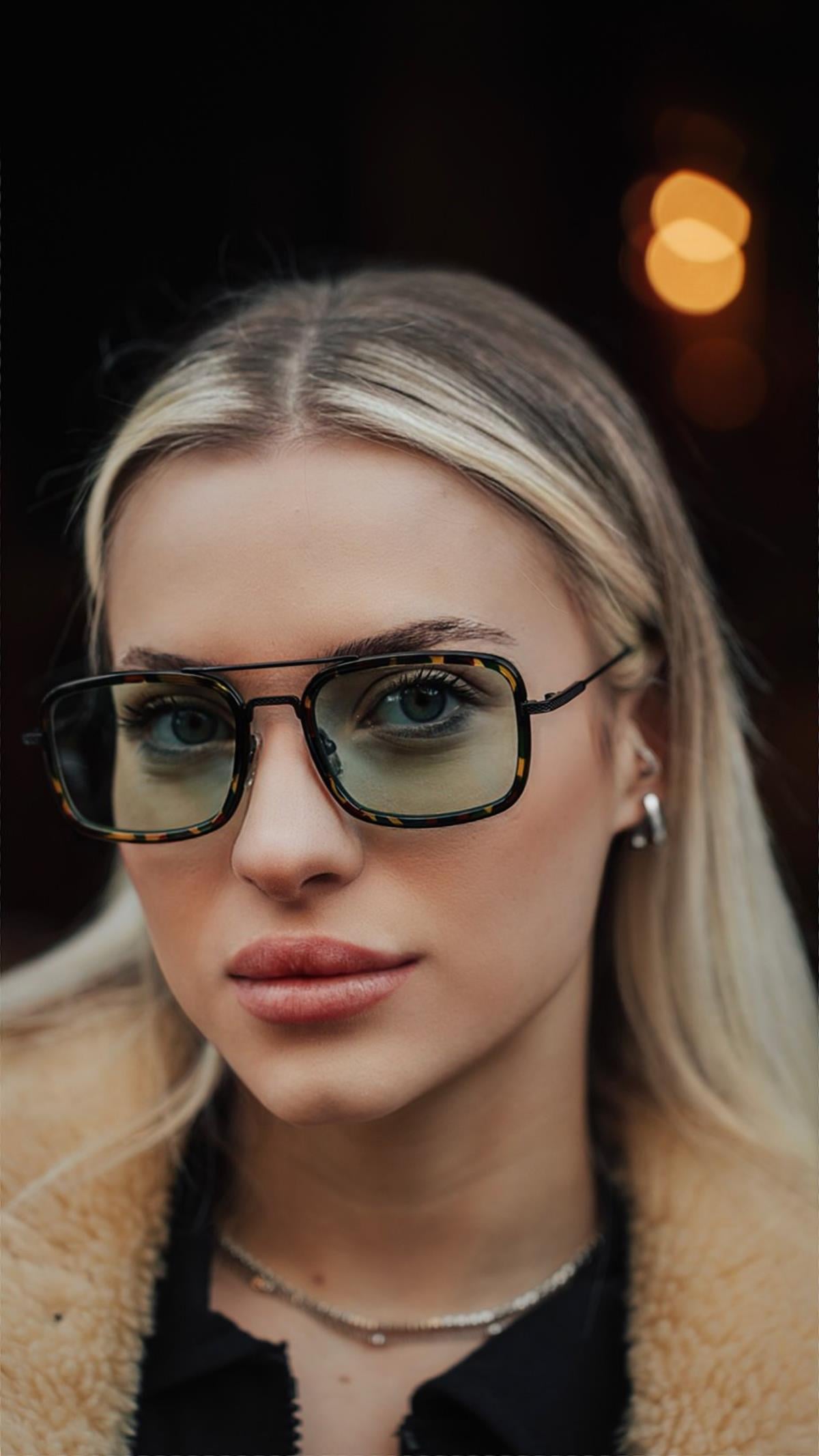 Dikdörtgen Leopar Unisex Güneş Gözlüğü AE2008C8B4476