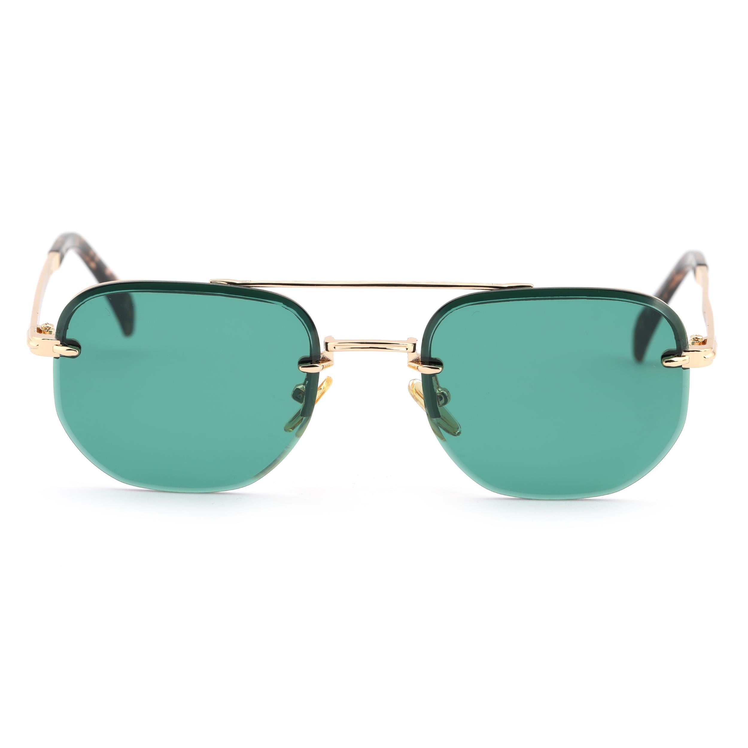Dikdörtgen Tasarım Gold Metal Çerçeve Yeşil Cam Unisex Güneş Gözlüğü DB1078/S David Bckhm