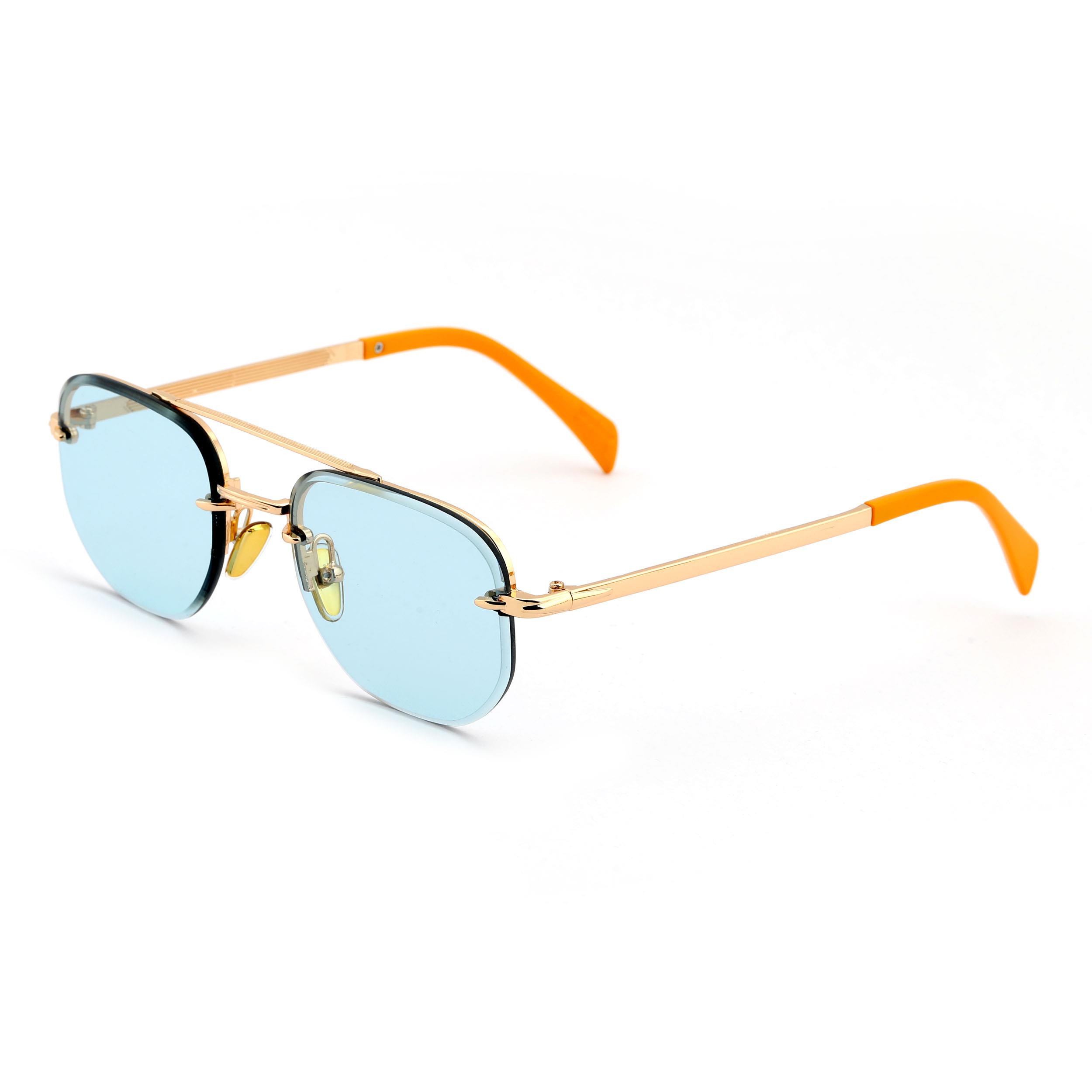 Dikdörtgen Tasarım Gold Metal Çerçeve Sarı Cam Unisex Güneş Gözlüğü DB1078/S David Bckhm