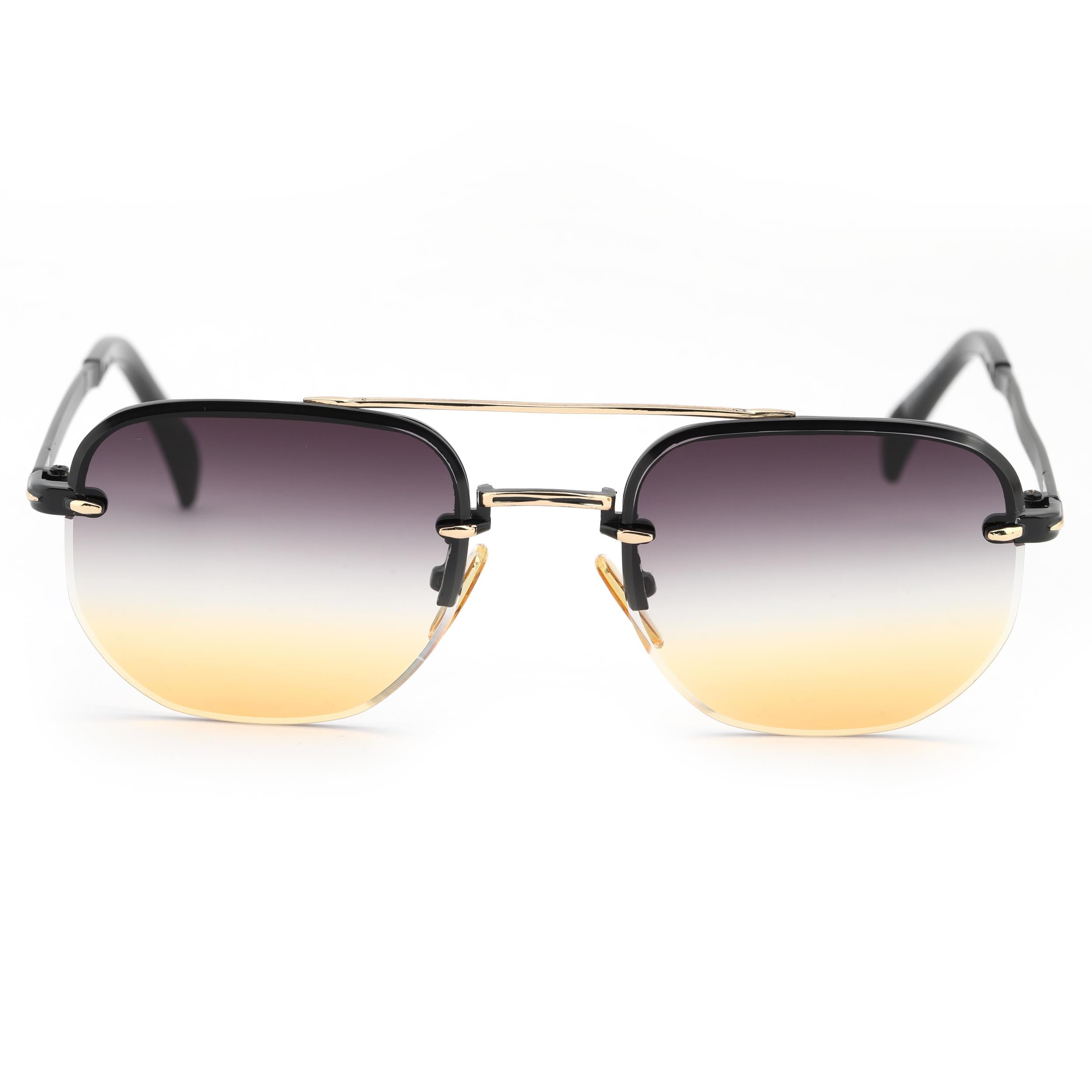 Dikdörtgen Tasarım Gold Siyah Metal Çerçeve Siyah Sarı Cam Unisex Güneş Gözlüğü DB1078/S David Bckhm