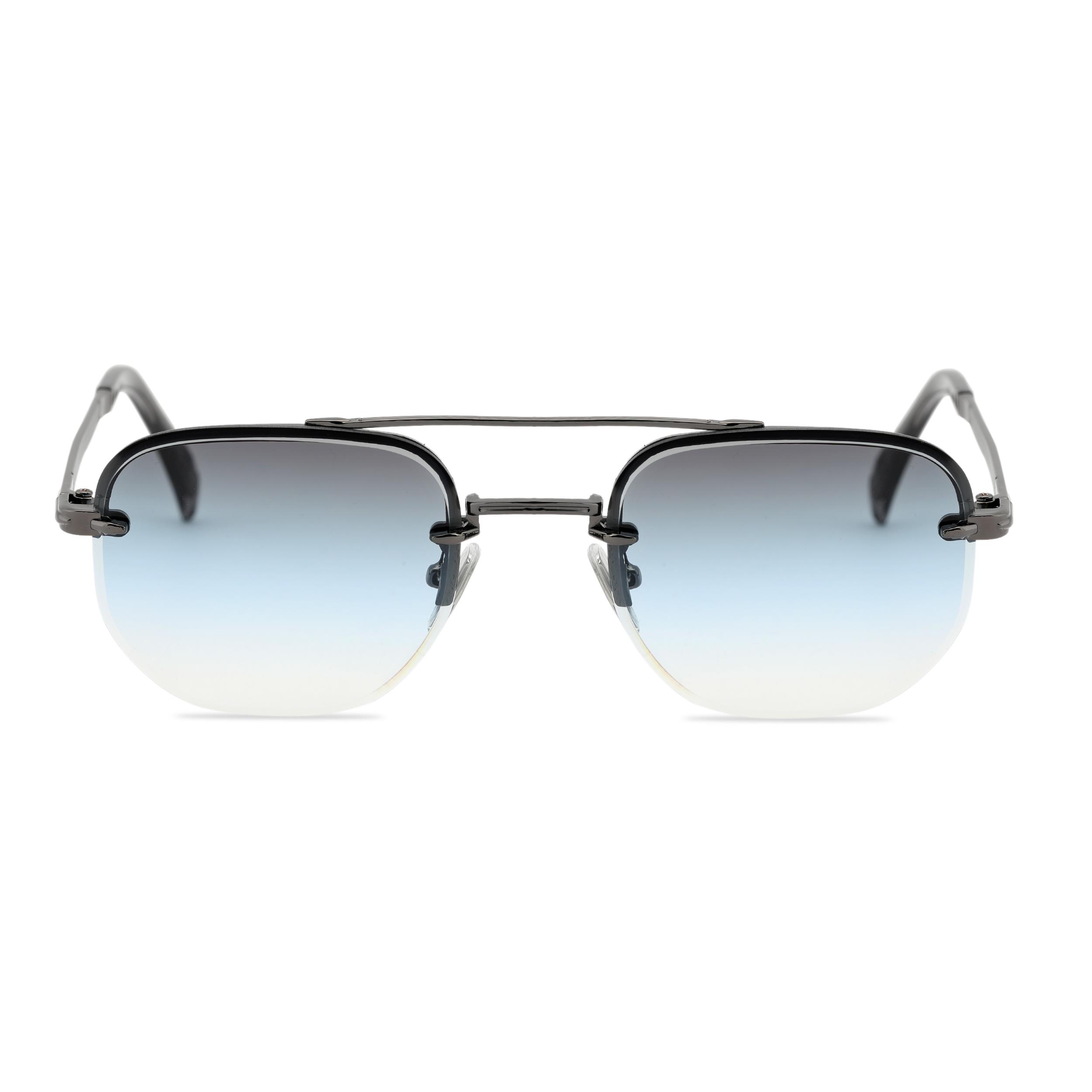 Dikdörtgen Tasarım Koyu Gri Metal Çerçeve Lacivert Cam Unisex Güneş Gözlüğü DB1078/S David Bckhm
