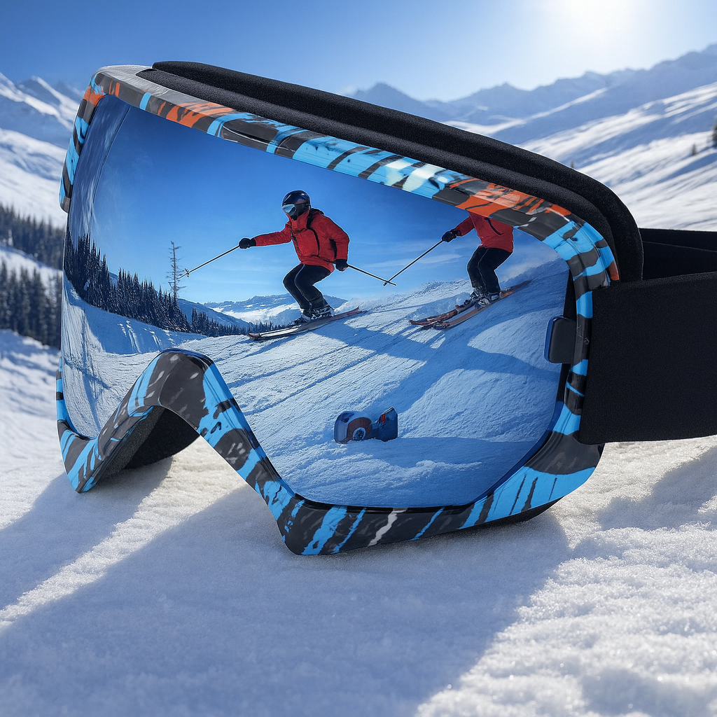Kayak Gözlüğü Antifog Ventilli Uv Korumalı Güneş Kar Gözlük Aynalı Gümüş Snowboard Glasses Sporu