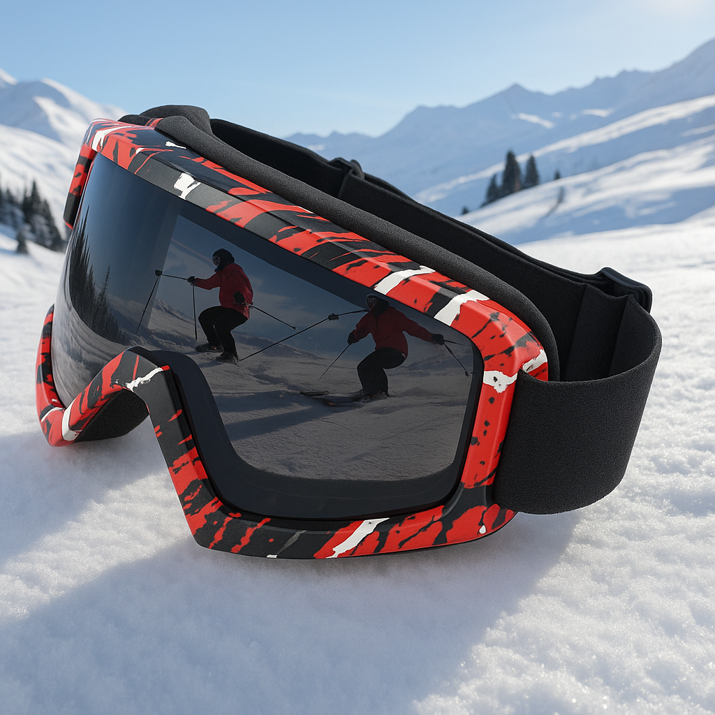 Kayak Gözlüğü Antifog Ventilli Uv Korumalı Güneş Kar Gözlük Siyah Cam Snowboard Glasses Sporu