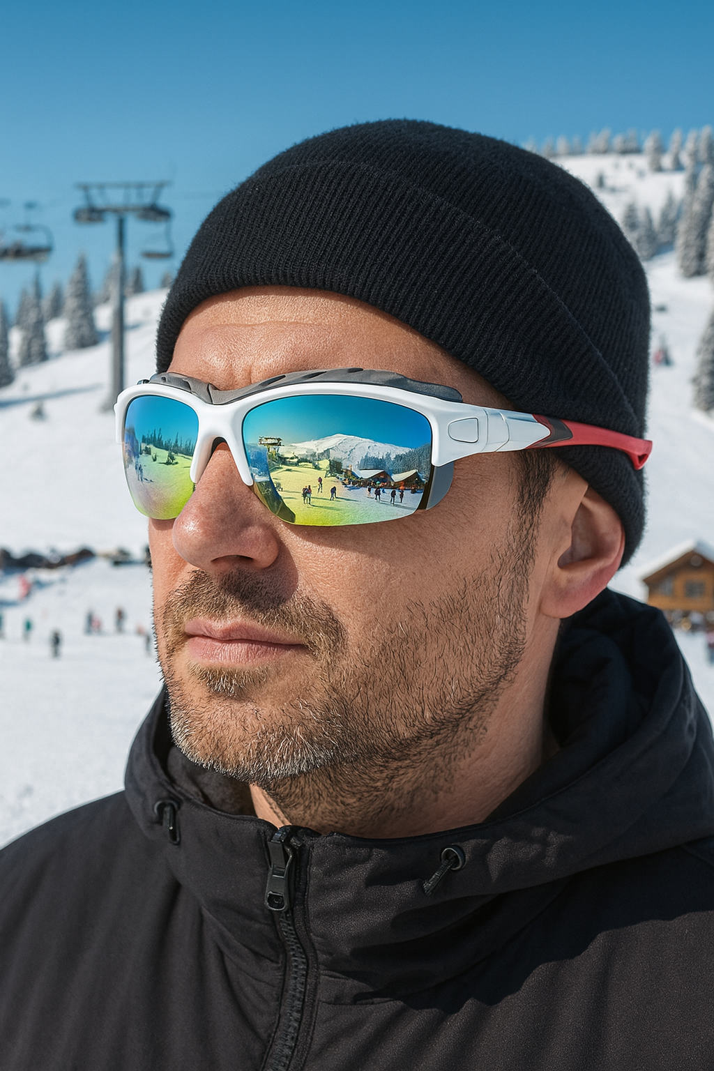 Kayak Gözlüğü Antifog Ventilli Uv Korumalı Güneş Kar Gözlük Beyaz Gökkuşağı Cam Snowboard Sporu