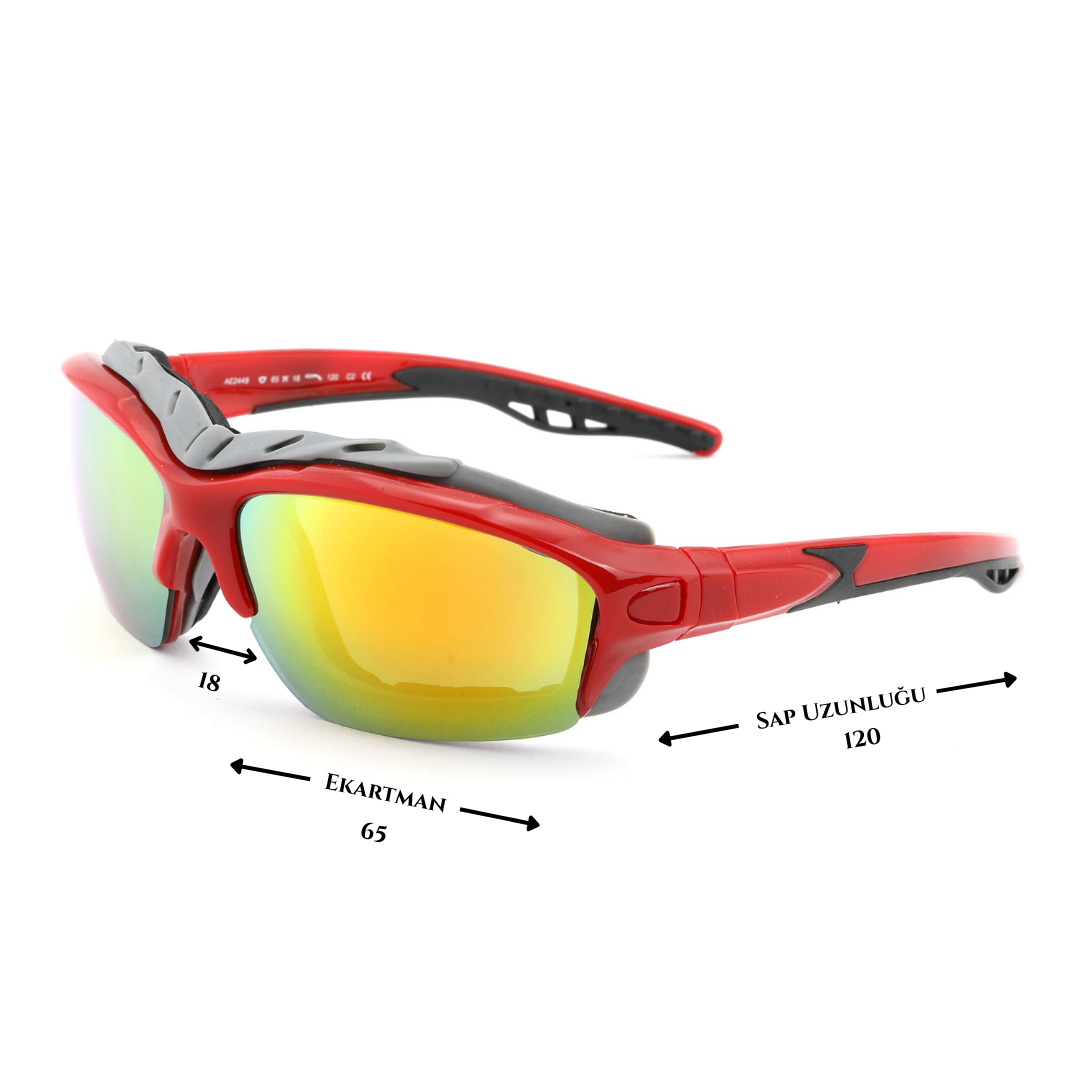 Kayak Gözlüğü Antifog Ventilli Uv Korumalı Güneş Kar Gözlük Kırmızı Turuncu Aynalı Snowboard Sporu