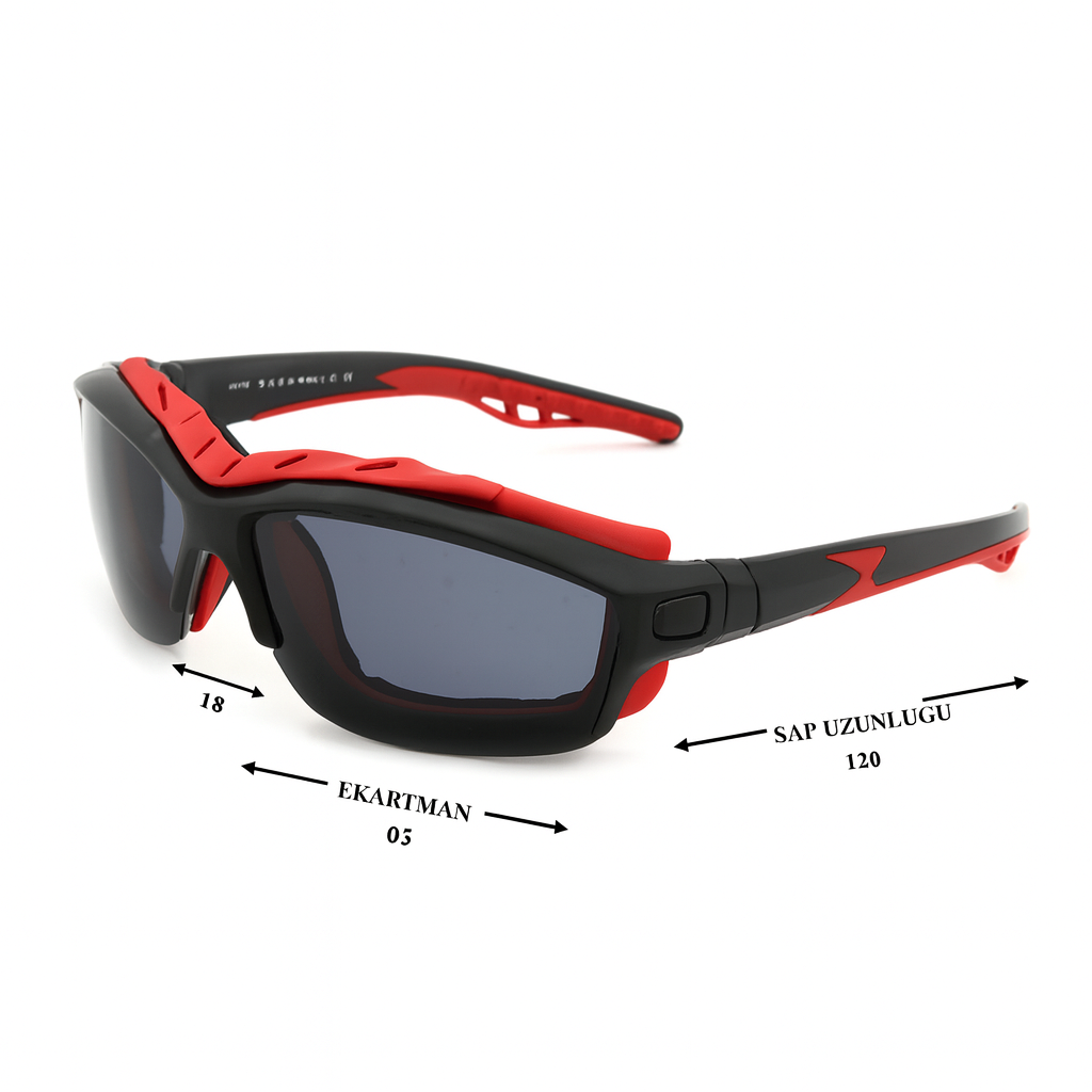 Kayak Gözlüğü Antifog Ventilli Uv Korumalı Güneş Kar Gözlük Kırmızı Siyah Snowboard Sporu