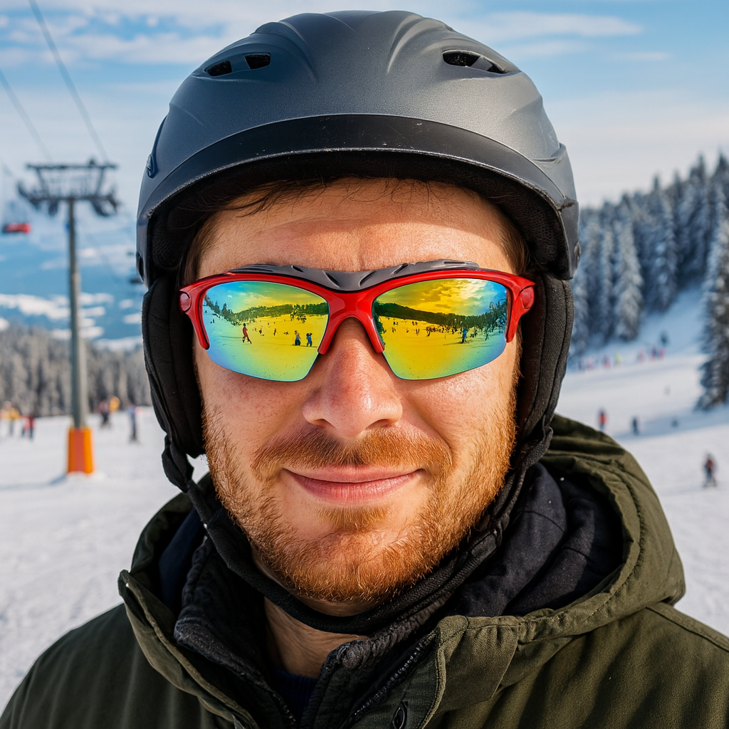 Kayak Gözlüğü Antifog Ventilli Uv Korumalı Güneş Kar Gözlük Kırmızı Turuncu Aynalı Snowboard Sporu