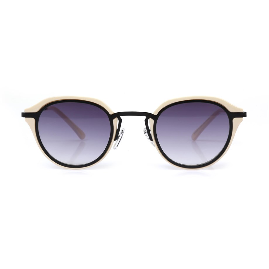 Oval Krem Kemik Çerçeve Unisex Güneş Gözlüğü AE20495120143C49