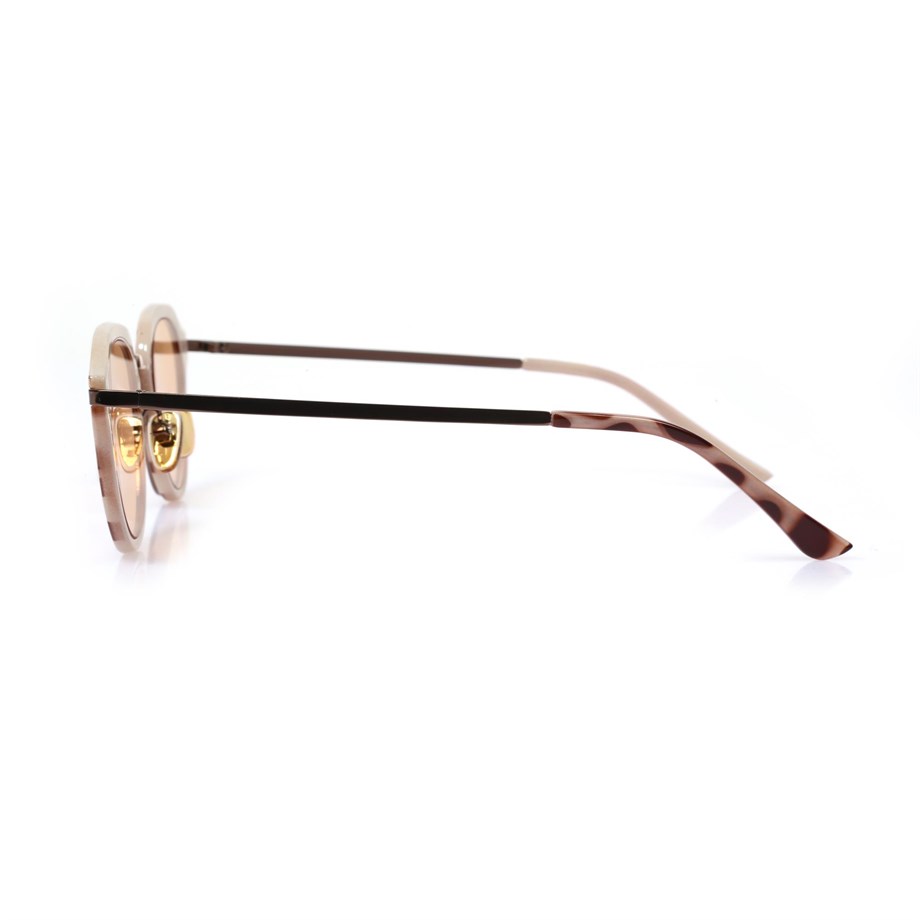 Oval Leopar Kemik Çerçeve Unisex Güneş Gözlüğü AE20495120143C46