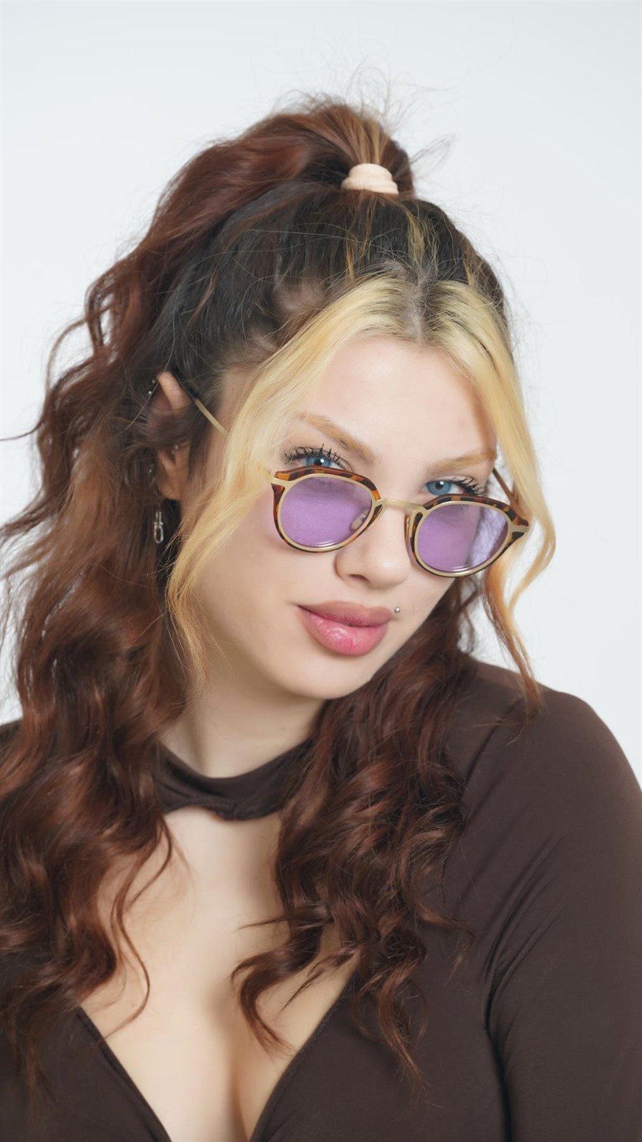 Oval Leopar Kemik Çerçeve Unisex Güneş Gözlüğü AE20495120143C48