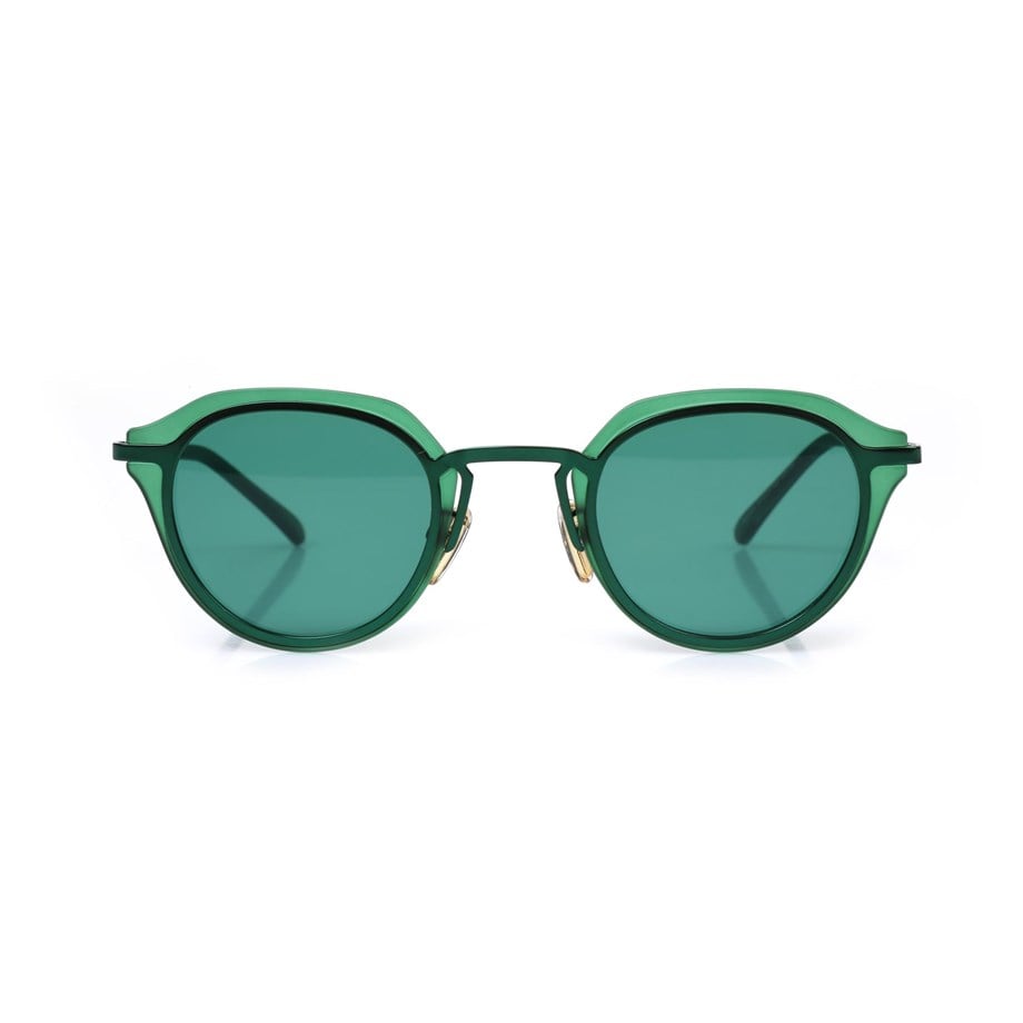 Oval Yeşil Kemik Çerçeve Unisex Güneş Gözlüğü AE20495120143C52