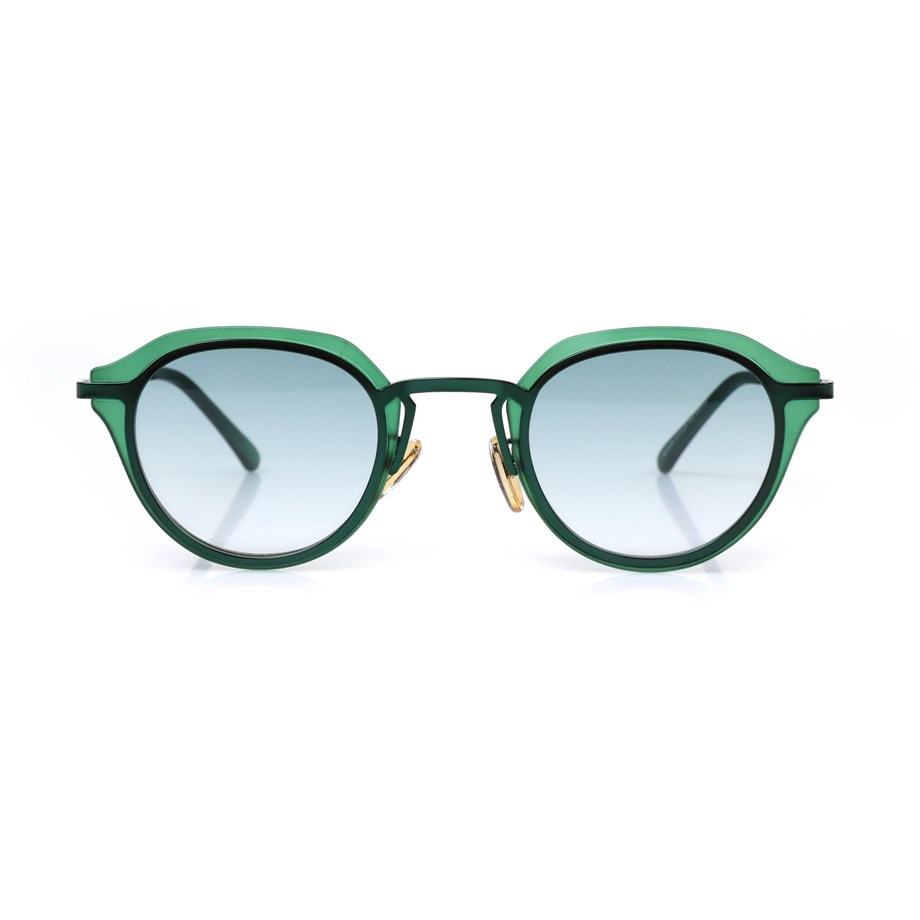 Oval Yeşil Kemik Çerçeve Unisex Güneş Gözlüğü AE20495120143C54