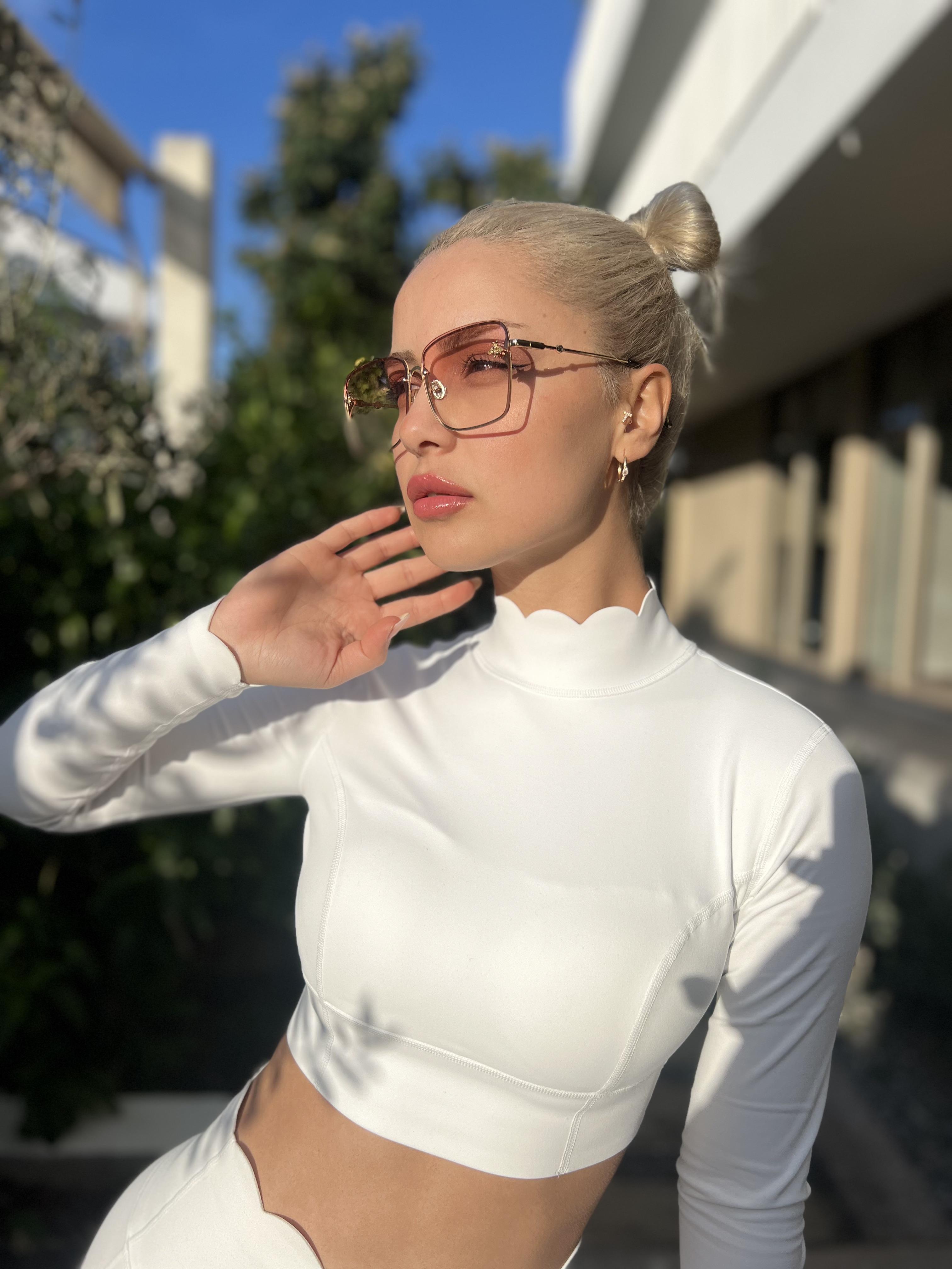 Sydney Dikdörtgen Pembe Güneş Gözlüğü