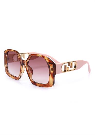 Angel Eyes Pembe Camlı Desenli Çerçeveli Kadın Güneş Gözlüğü AE1019C4