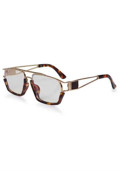 Angel Eyes Şeffaf Camlı Leopar-Gold Çerçeveli Unisex Mavi Işık Koruyucu Gözlüğü AE0918C4BBX