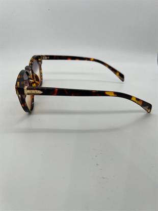 Kadın Güneş Gözlüğü Oval Tasarım Leopar Çerçeve Degrade Cam