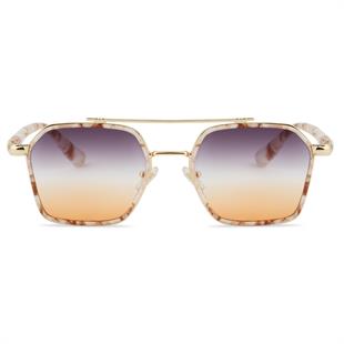 Köşegen Tasarım Mermer Desenli Çerçeve Siyah Degrade Cam Kadın Güneş Gözlüğü