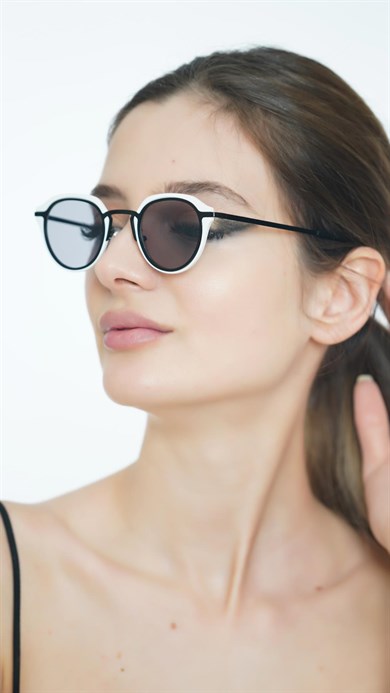 Oval Leopar Kemik Çerçeve Unisex Güneş Gözlüğü AE20495120143C62