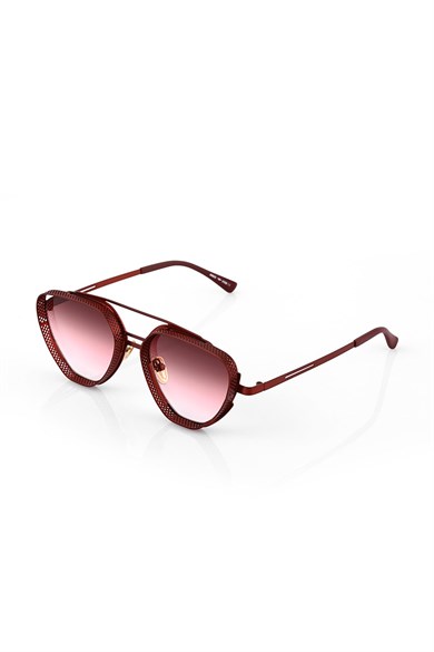 Angel Eyes Bordo Geometrik Çerçeve Unisex Güneş Gözlüğü B4942