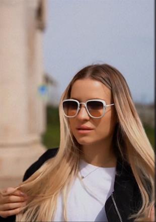 Angel Eyes Degrade Camlı Beyaz Çerçeveli Kadın Güneş Gözlüğü AE2008C19