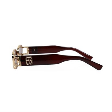 Angel Eyes Dikdörtgen Kahverengi Halkalı Unisex Güneş Gözlüğü YW8032LH-B