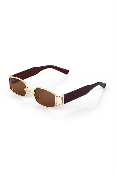 Angel Eyes Dikdörtgen Kahverengi Unisex Güneş Gözlüğü YW-8032BA