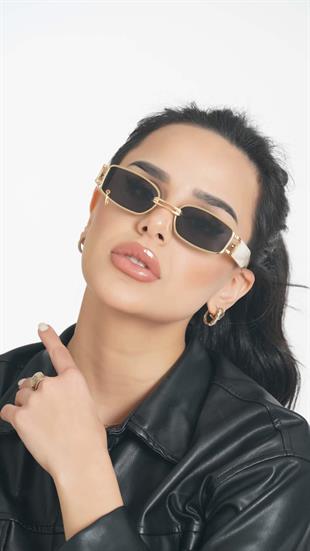 Angel Eyes Dikdörtgen Krem Unisex Güneş Gözlüğü YW8032B-C