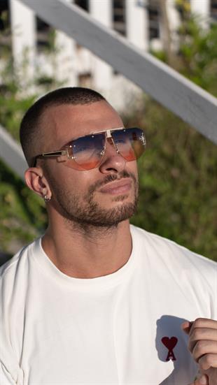 Angel Eyes Geometrik Mavi Unisex Güneş Gözlüğü AE2002C7B4438